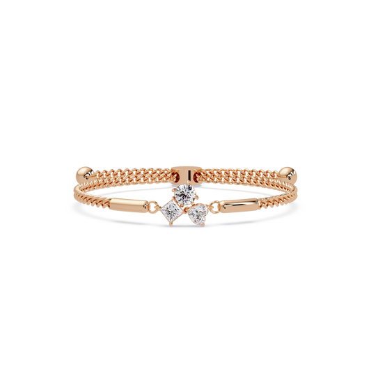 Trio Lab Grown Diamond Shape Adjustable Bracelet - HIGHCARAT DIAMONDS