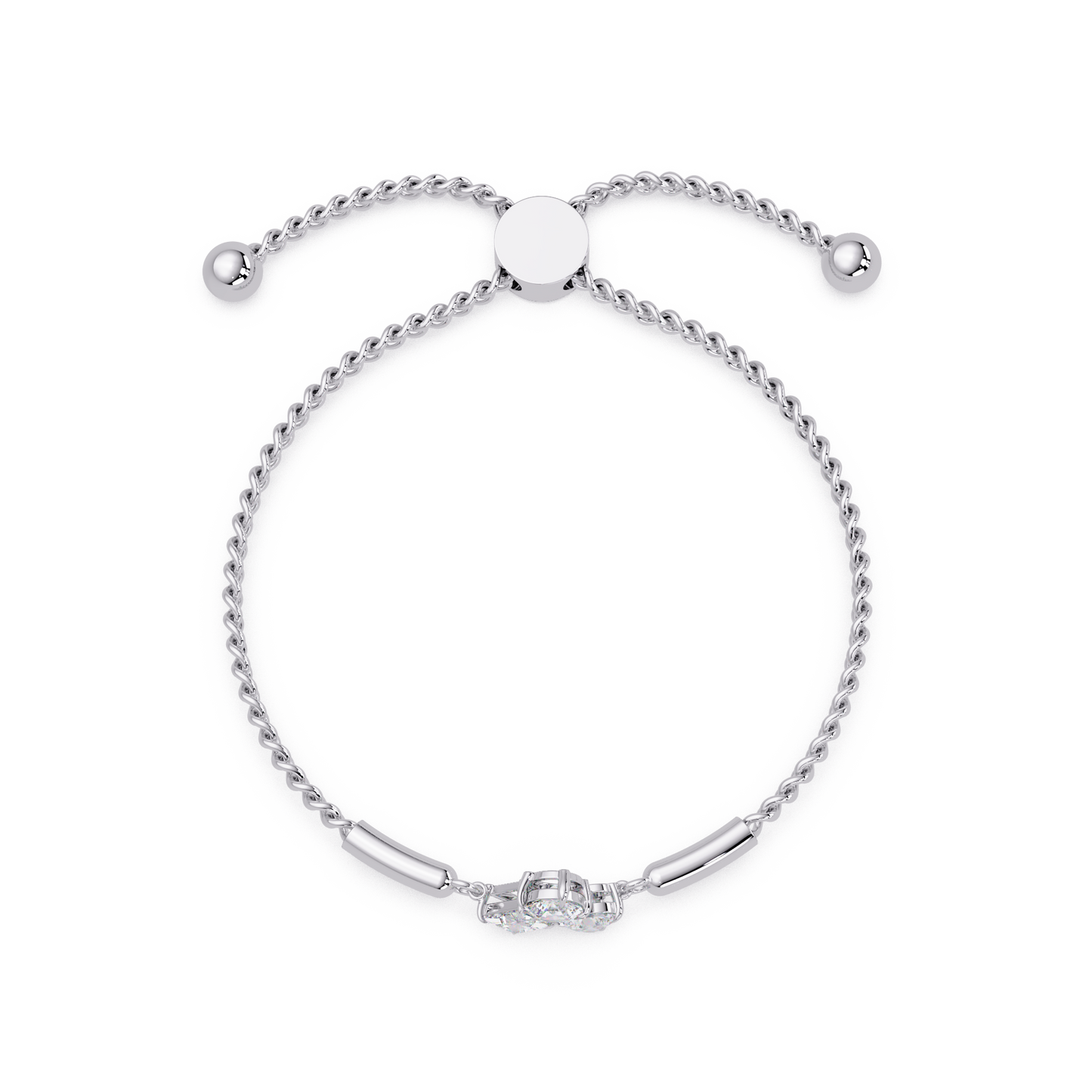 Trio Lab Grown Diamond Shape Adjustable Bracelet - HIGHCARAT DIAMONDS