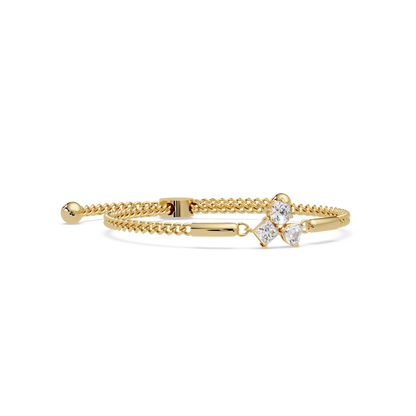 Trio Lab Grown Diamond Shape Adjustable Bracelet - HIGHCARAT DIAMONDS