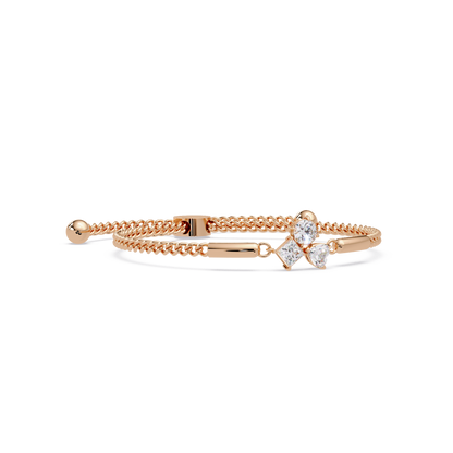 Trio Lab Grown Diamond Shape Adjustable Bracelet - HIGHCARAT DIAMONDS