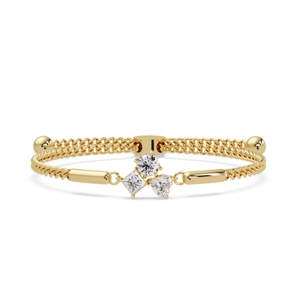 Trio Lab Grown Diamond Shape Adjustable Bracelet - HIGHCARAT DIAMONDS