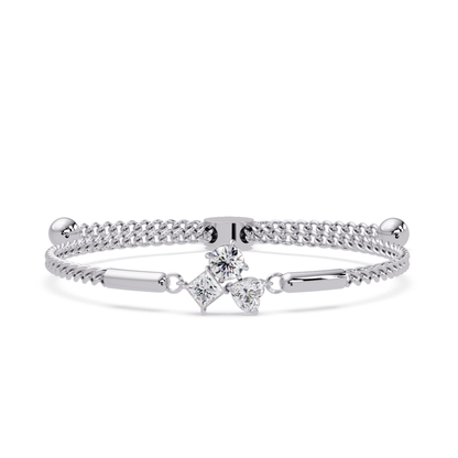 Trio Lab Grown Diamond Shape Adjustable Bracelet - HIGHCARAT DIAMONDS