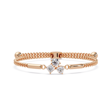 Trio Lab Grown Diamond Shape Adjustable Bracelet - HIGHCARAT DIAMONDS