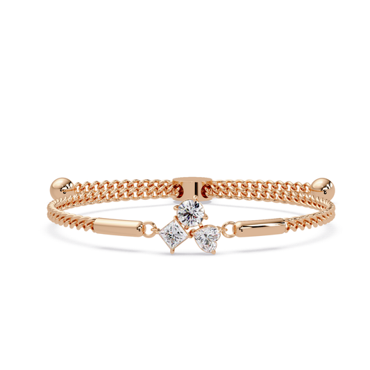 Trio Lab Grown Diamond Shape Adjustable Bracelet - HIGHCARAT DIAMONDS
