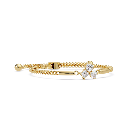 Trio Lab Grown Diamond Shape Adjustable Bracelet - HIGHCARAT DIAMONDS
