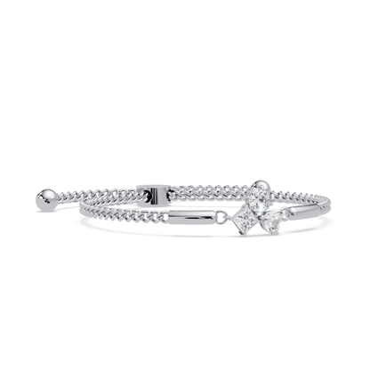 Trio Lab Grown Diamond Shape Adjustable Bracelet - HIGHCARAT DIAMONDS