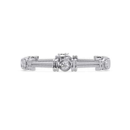 Triple Rope Lab Grown Round Diamond Gold Bracelet - HIGHCARAT DIAMONDS