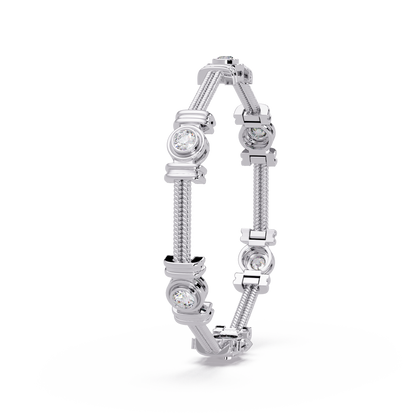 Triple Rope Lab Grown Round Diamond Gold Bracelet - HIGHCARAT DIAMONDS