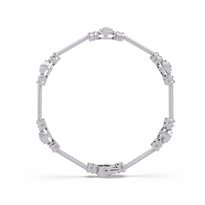 Triple Rope Lab Grown Round Diamond Gold Bracelet - HIGHCARAT DIAMONDS