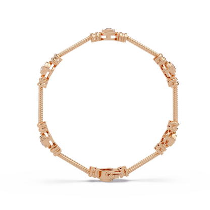Triple Rope Lab Grown Round Diamond Gold Bracelet - HIGHCARAT DIAMONDS