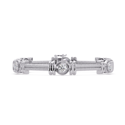 Triple Rope Lab Grown Round Diamond Gold Bracelet - HIGHCARAT DIAMONDS