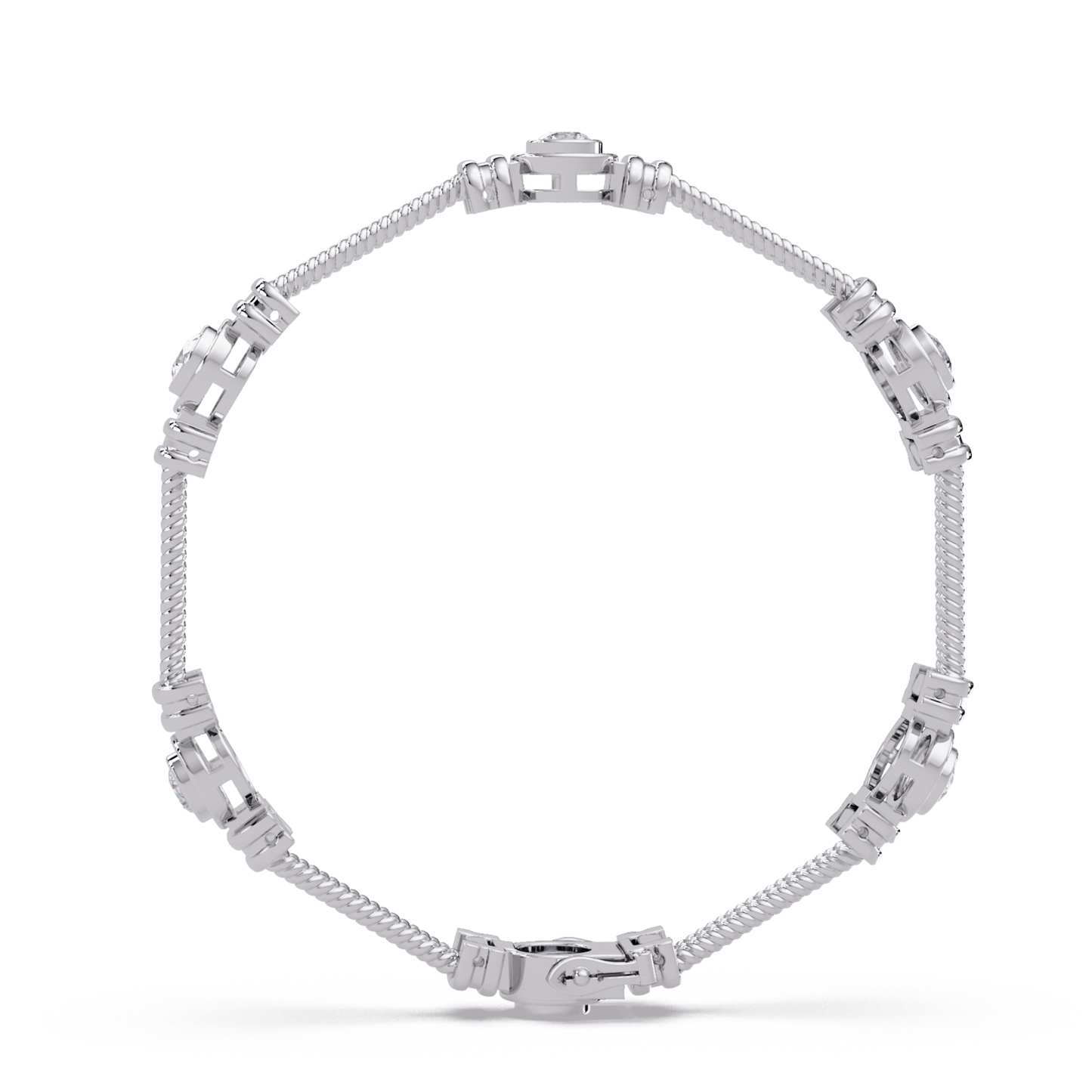 Triple Rope Lab Grown Round Diamond Gold Bracelet - HIGHCARAT DIAMONDS