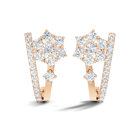 Round Cut Top Grade Lab-Grown Diamond Unique Classic Hand Crafted Drop Stud Earrings For Her - HIGHCARAT DIAMONDS