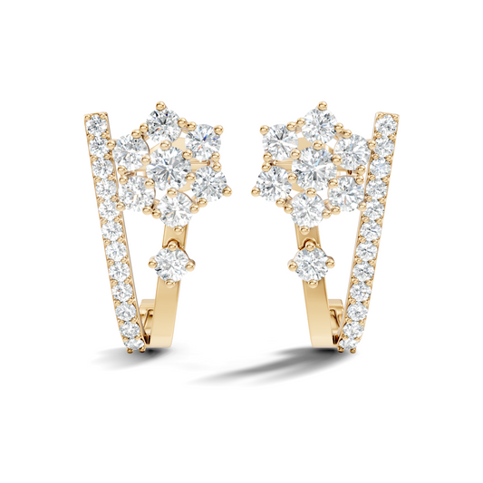 Round Cut Top Grade Lab-Grown Diamond Unique Classic Hand Crafted Drop Stud Earrings For Her - HIGHCARAT DIAMONDS