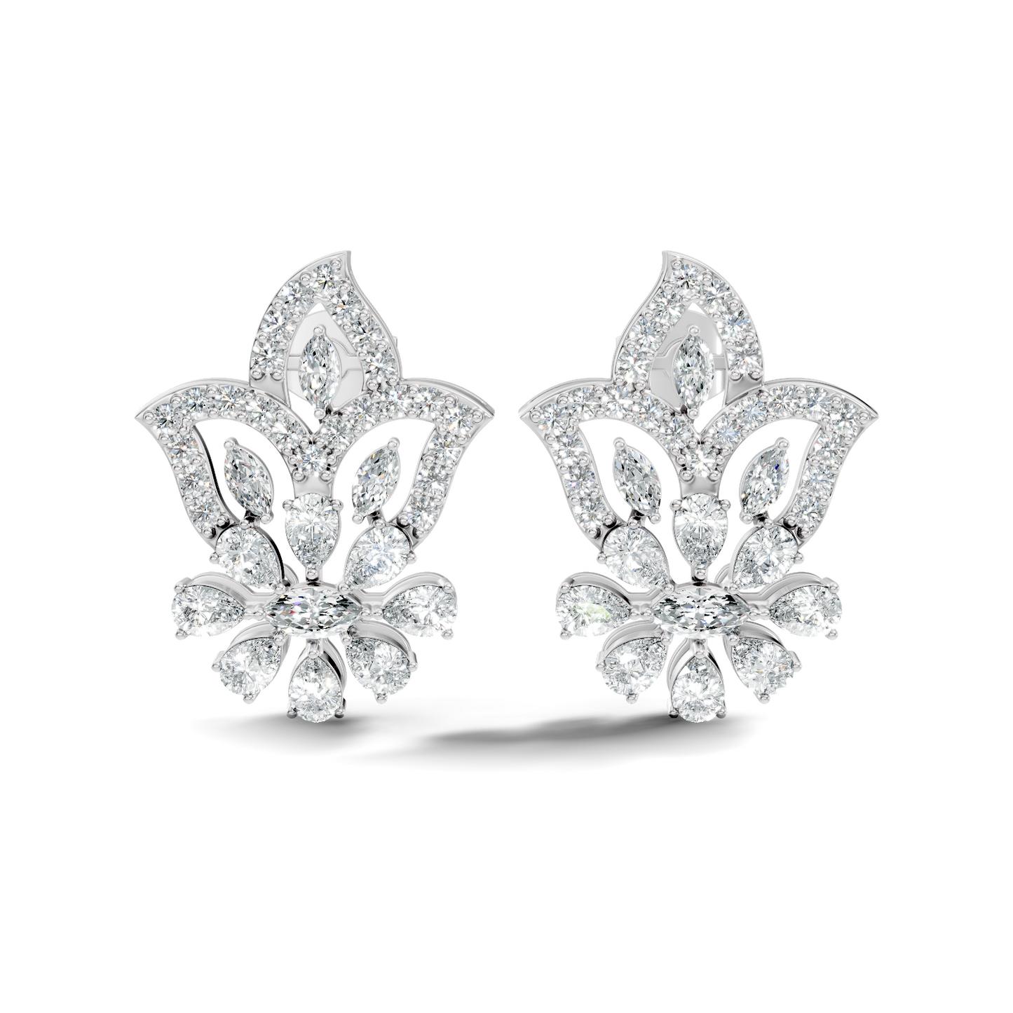 2.86Ct Marquise, Pear and Round Cut Diamond Elegant Dainty Sparkling Classic Bridesmaid Earring For Women's - HIGHCARAT DIAMONDS