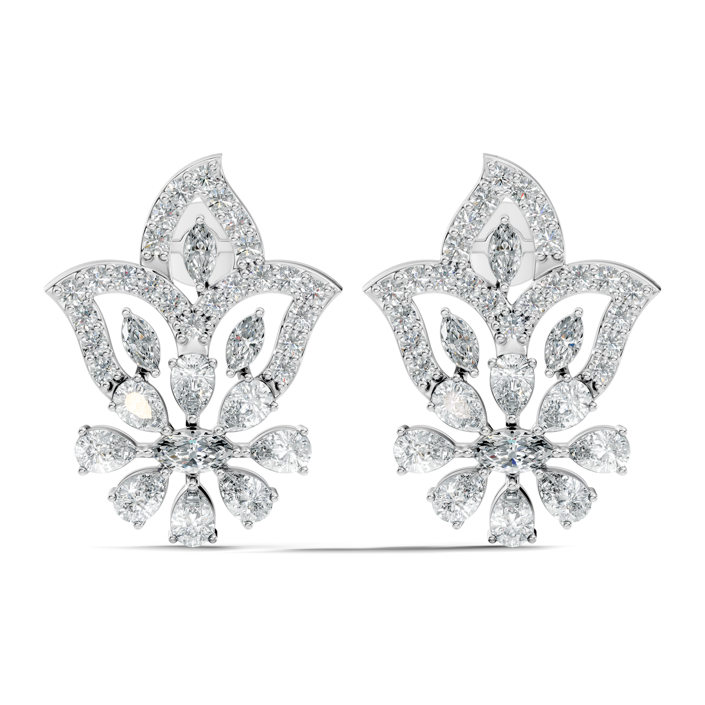 2.86Ct Marquise, Pear and Round Cut Diamond Elegant Dainty Sparkling Classic Bridesmaid Earring For Women's - HIGHCARAT DIAMONDS