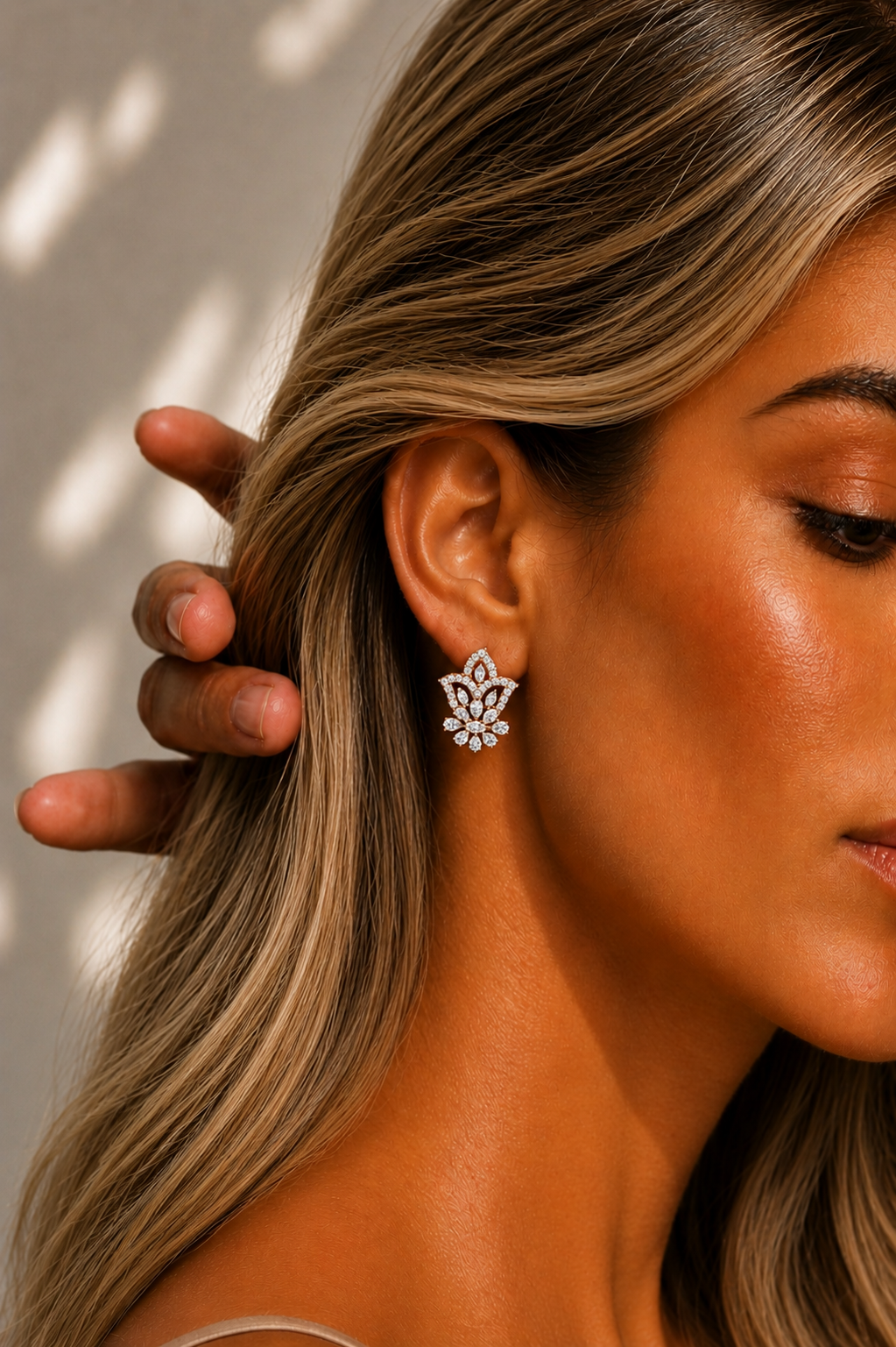 Tulip Cluster Lab Grown Classic Studs Diamond Earring - HIGHCARAT DIAMONDS