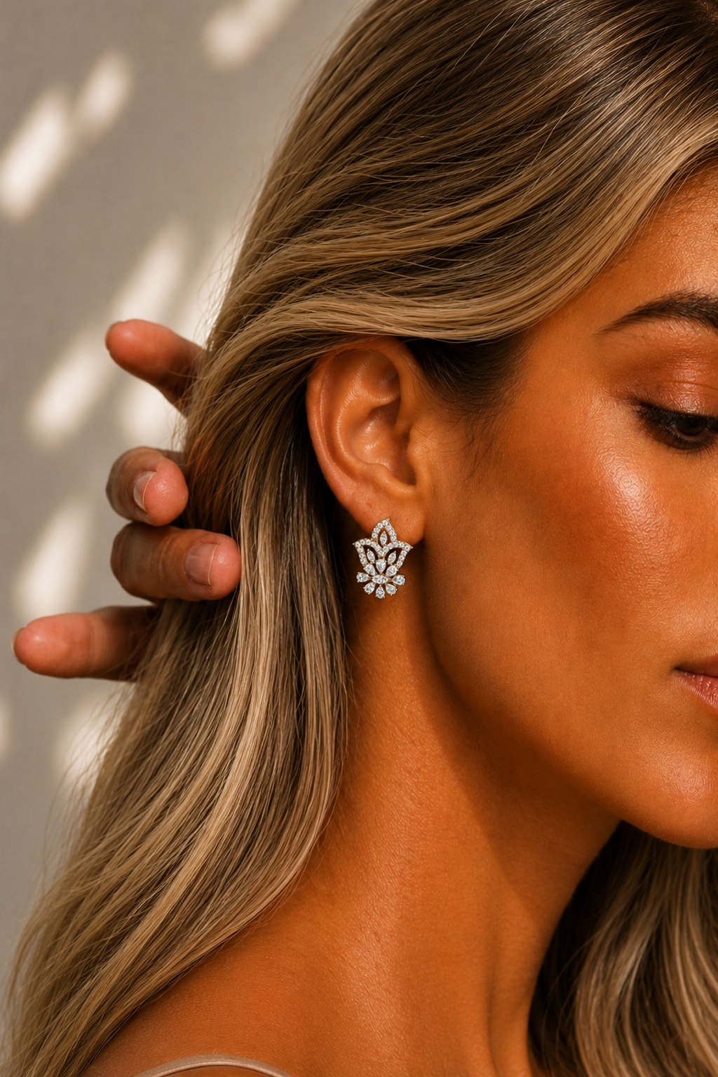 Tulip Cluster Lab Grown Classic Studs Diamond Earring - HIGHCARAT DIAMONDS