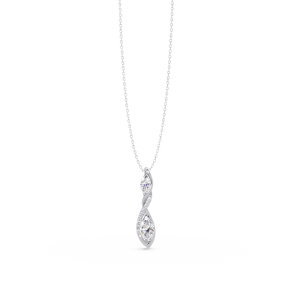 Marquise & Round Cut Vintage Lab Grown Diamond Unique Pendant - HIGHCARAT DIAMONDS