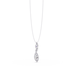 Marquise & Round Cut Vintage Lab Grown Diamond Unique Pendant - HIGHCARAT DIAMONDS