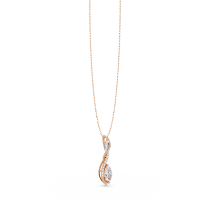 Marquise & Round Cut Vintage Lab Grown Diamond Unique Pendant - HIGHCARAT DIAMONDS