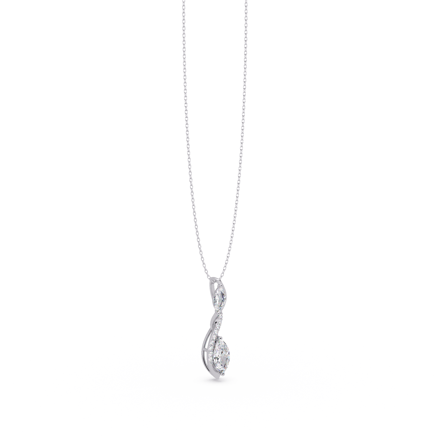 Marquise & Round Cut Vintage Lab Grown Diamond Unique Pendant - HIGHCARAT DIAMONDS
