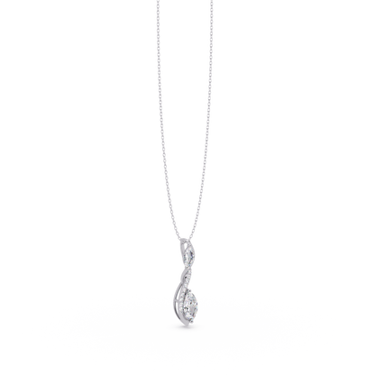 Marquise & Round Cut Vintage Lab Grown Diamond Unique Pendant - HIGHCARAT DIAMONDS