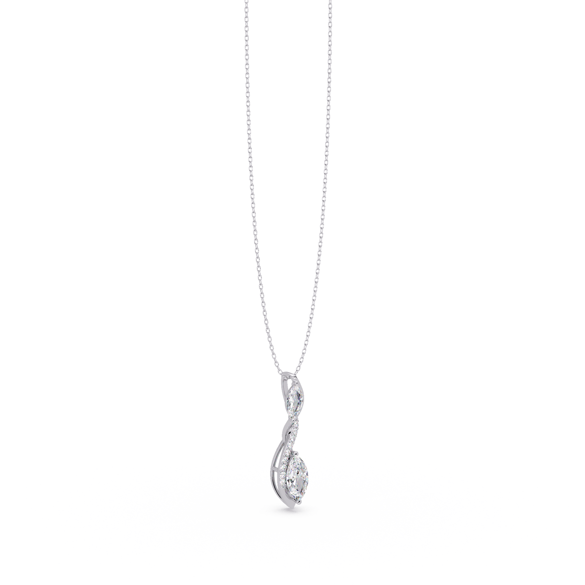 Marquise & Round Cut Vintage Lab Grown Diamond Unique Pendant - HIGHCARAT DIAMONDS