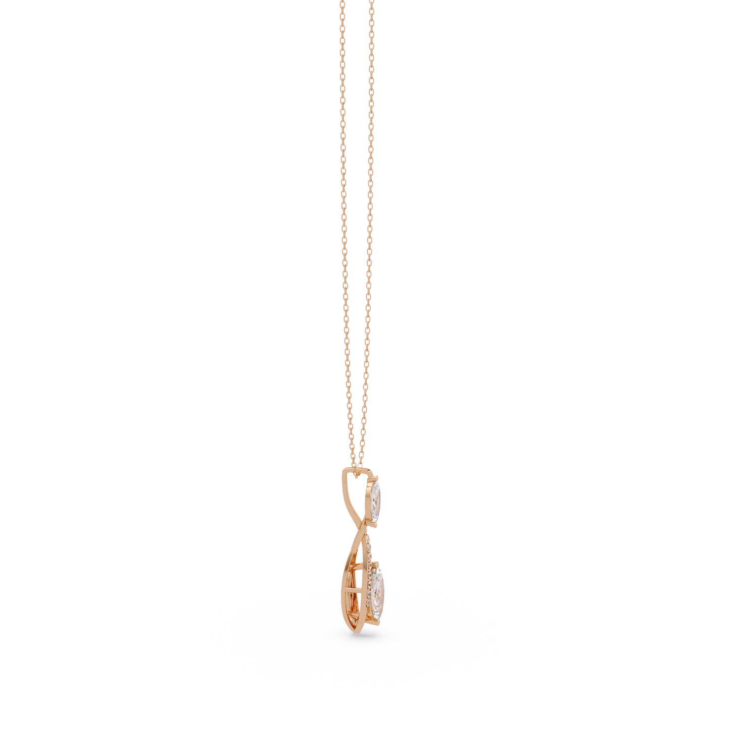 Marquise & Round Cut Vintage Lab Grown Diamond Unique Pendant - HIGHCARAT DIAMONDS