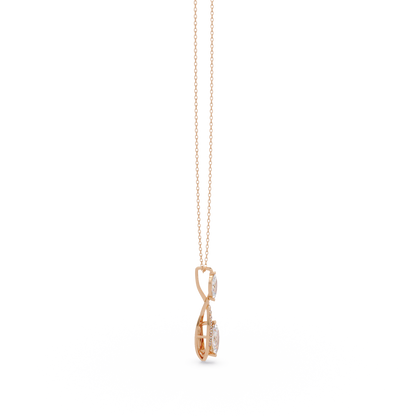 Marquise & Round Cut Vintage Lab Grown Diamond Unique Pendant - HIGHCARAT DIAMONDS