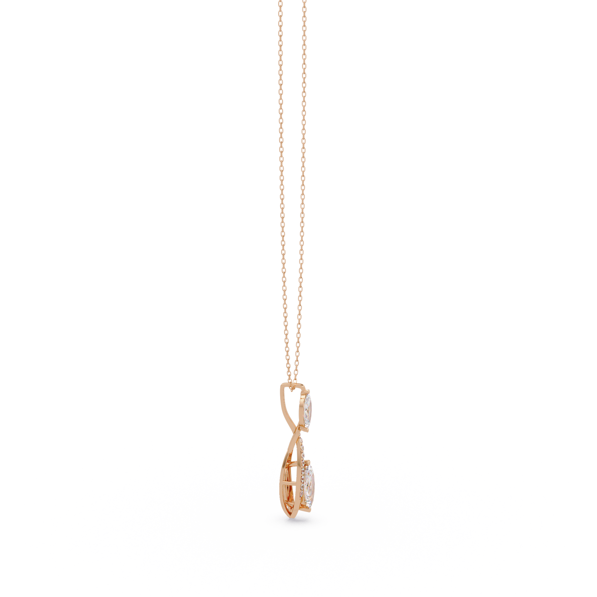 Marquise & Round Cut Vintage Lab Grown Diamond Unique Pendant - HIGHCARAT DIAMONDS