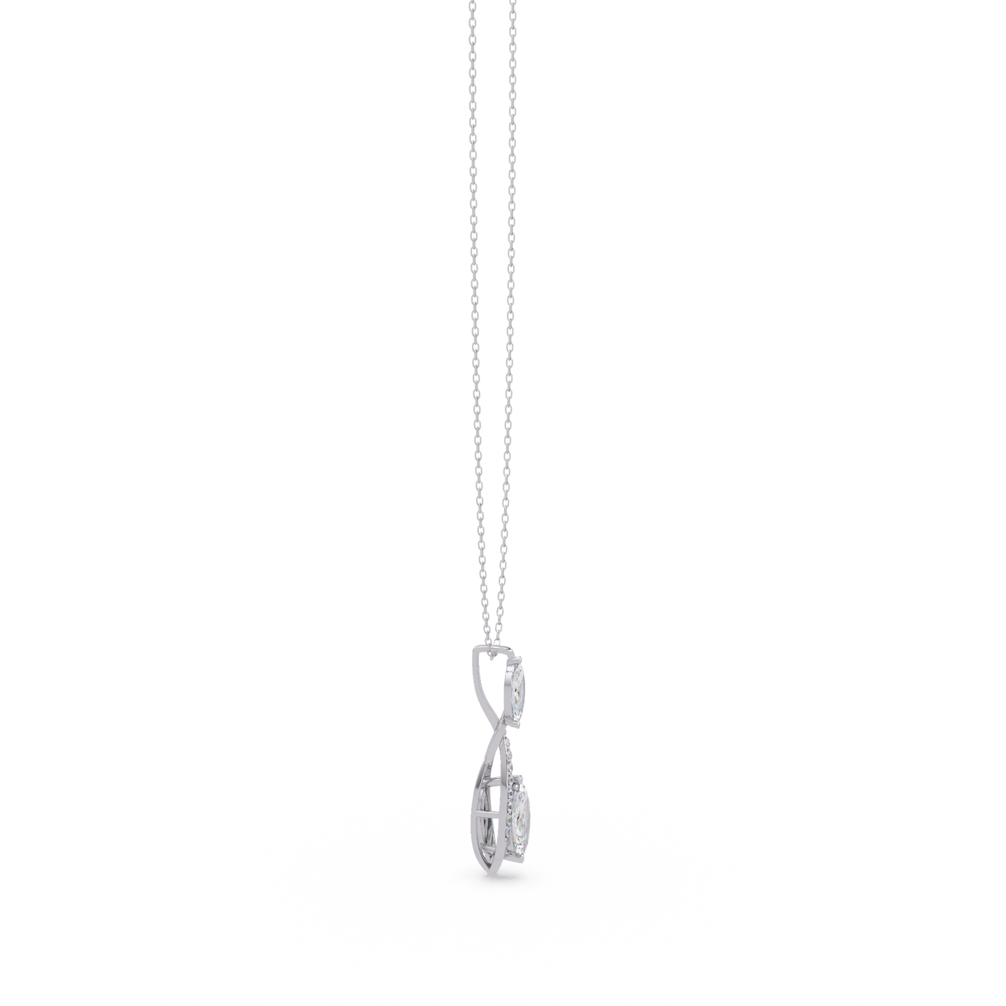 Marquise & Round Cut Vintage Lab Grown Diamond Unique Pendant - HIGHCARAT DIAMONDS