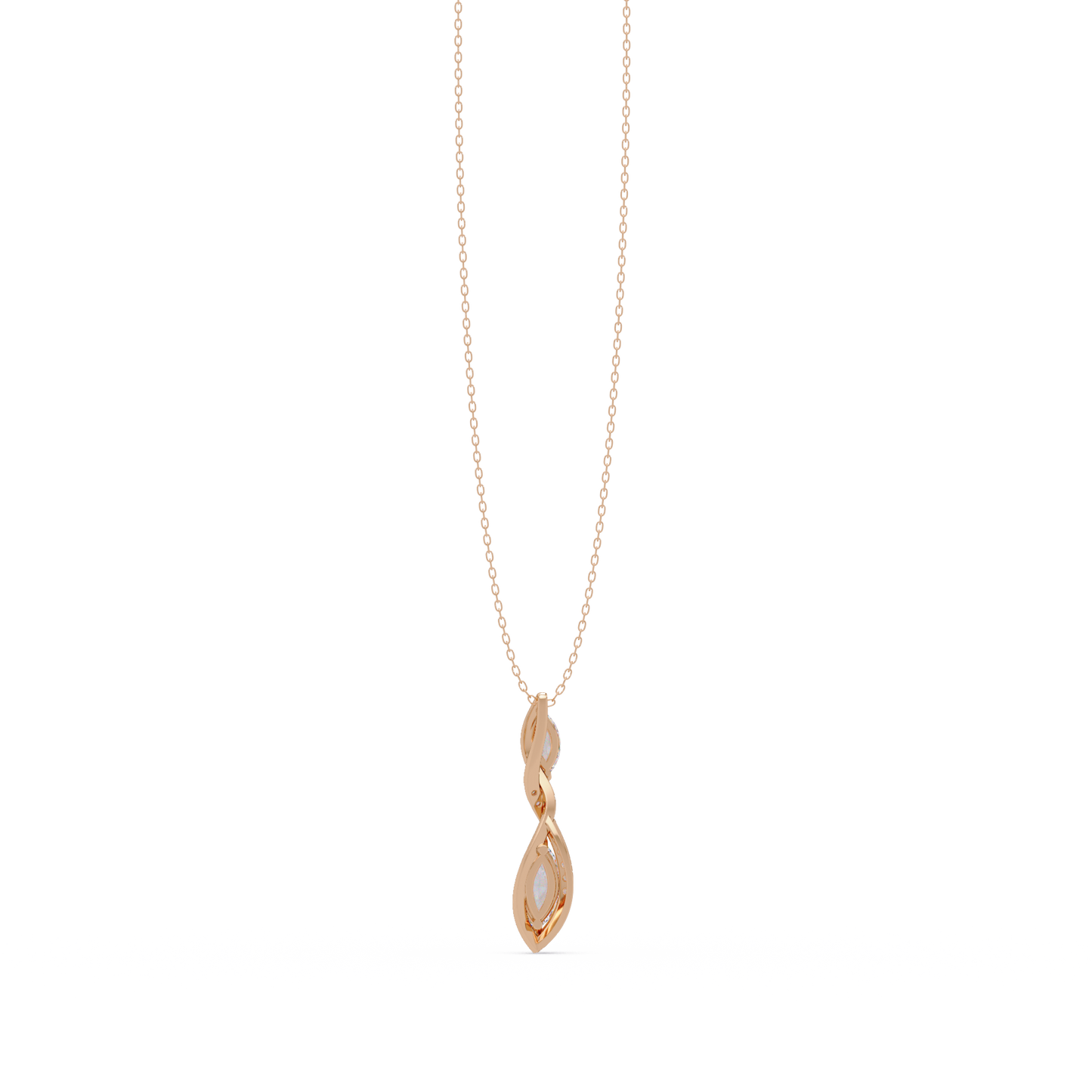Marquise & Round Cut Vintage Lab Grown Diamond Unique Pendant - HIGHCARAT DIAMONDS