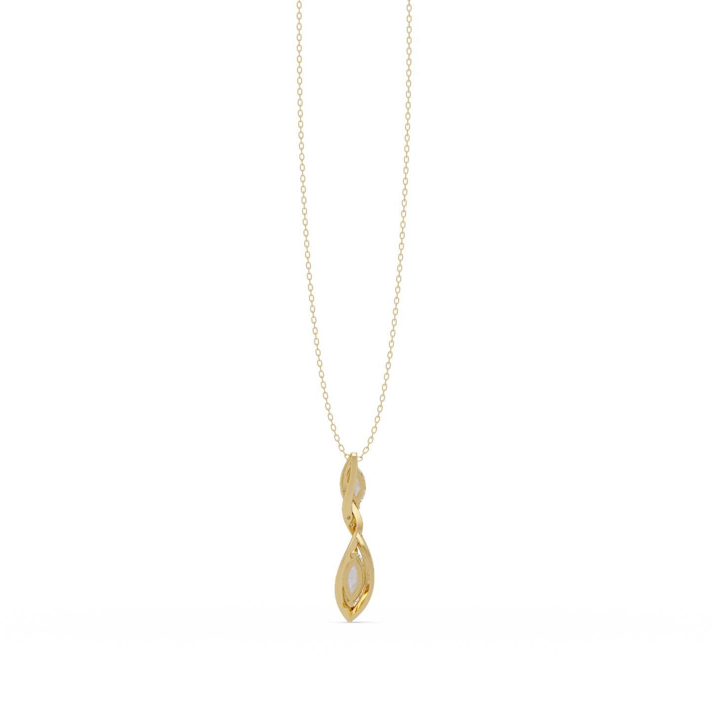 Marquise & Round Cut Vintage Lab Grown Diamond Unique Pendant - HIGHCARAT DIAMONDS