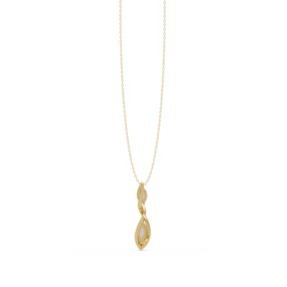 Marquise & Round Cut Vintage Lab Grown Diamond Unique Pendant - HIGHCARAT DIAMONDS