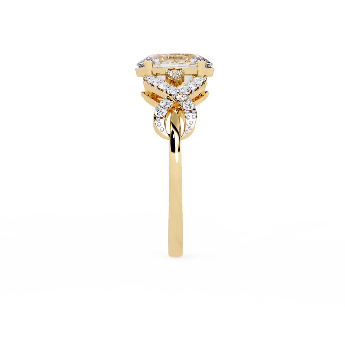 Twisted 1.80Ct Oval And Round Cut Diamond Antique Vintage Inspired Dainty Annivrasry Ring Gift For Her - HIGHCARAT DIAMONDS