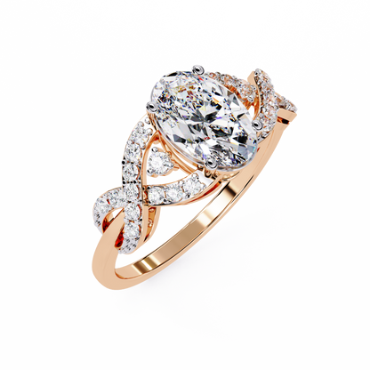 Twisted 1.80Ct Oval And Round Cut Diamond Antique Vintage Inspired Dainty Annivrasry Ring Gift For Her - HIGHCARAT DIAMONDS