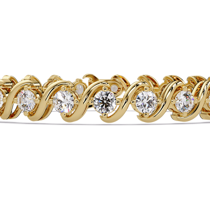 Twisted Lab grown Diamond Link Bracelet - HIGHCARAT DIAMONDS