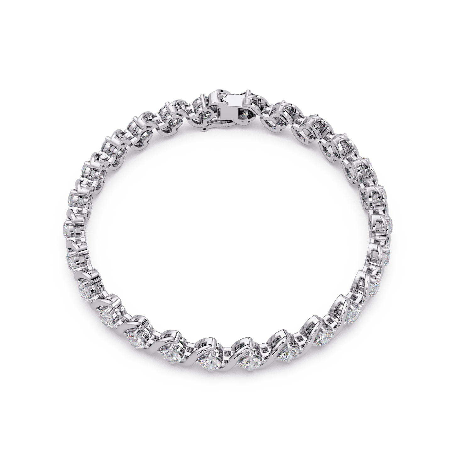 Twisted Lab grown Diamond Link Bracelet - HIGHCARAT DIAMONDS