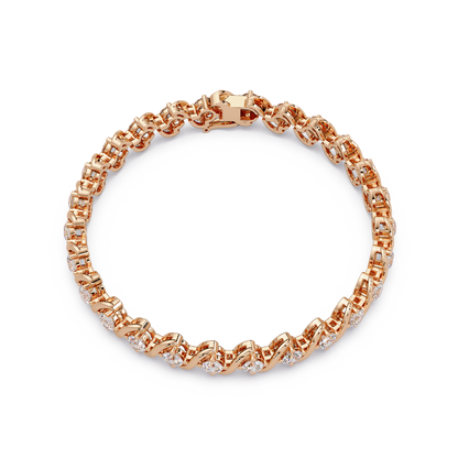 Twisted Lab grown Diamond Link Bracelet - HIGHCARAT DIAMONDS