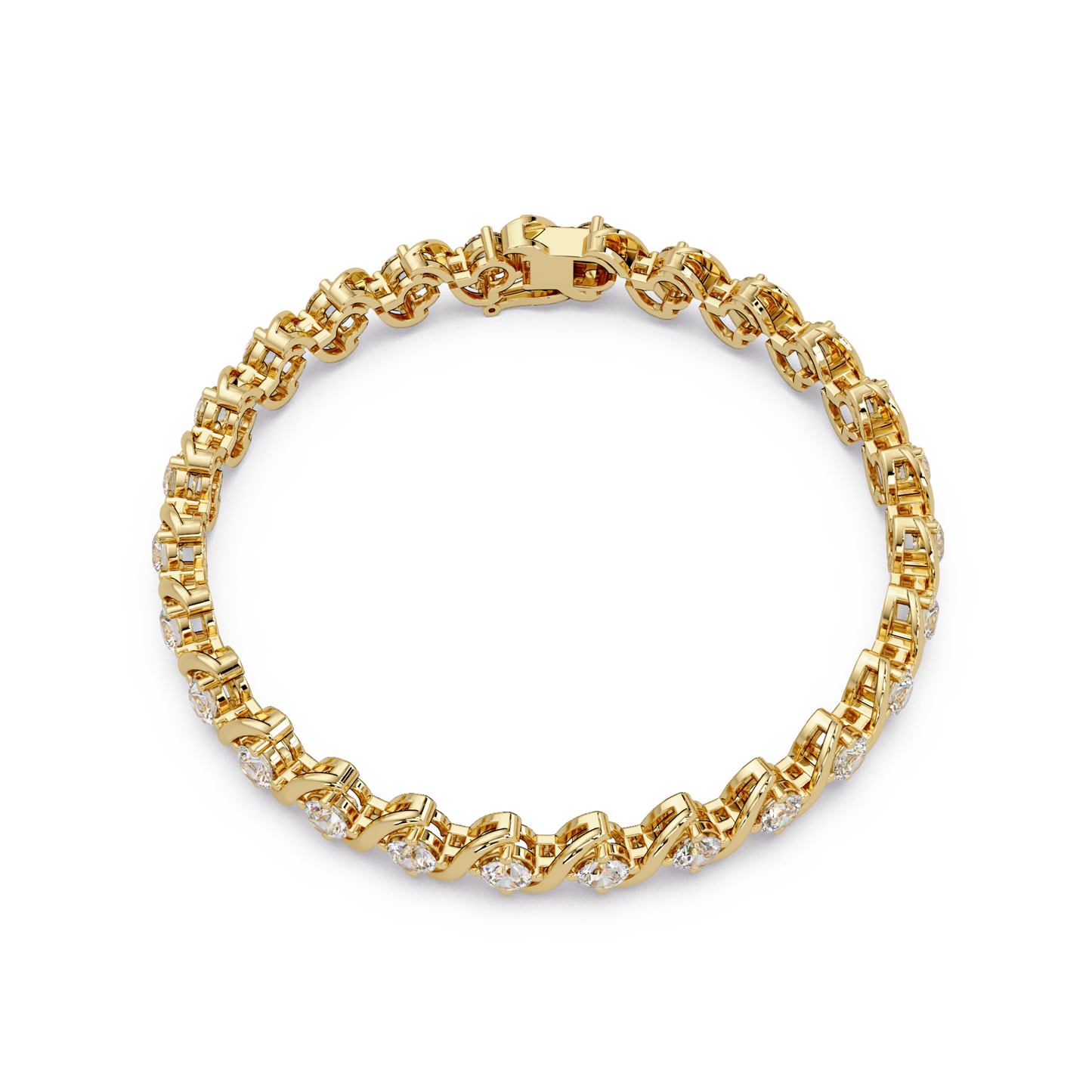 Twisted Lab grown Diamond Link Bracelet - HIGHCARAT DIAMONDS