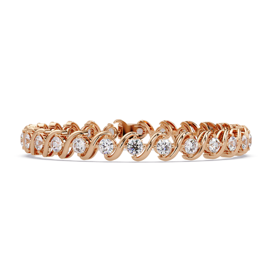 Twisted Lab grown Diamond Link Bracelet - HIGHCARAT DIAMONDS
