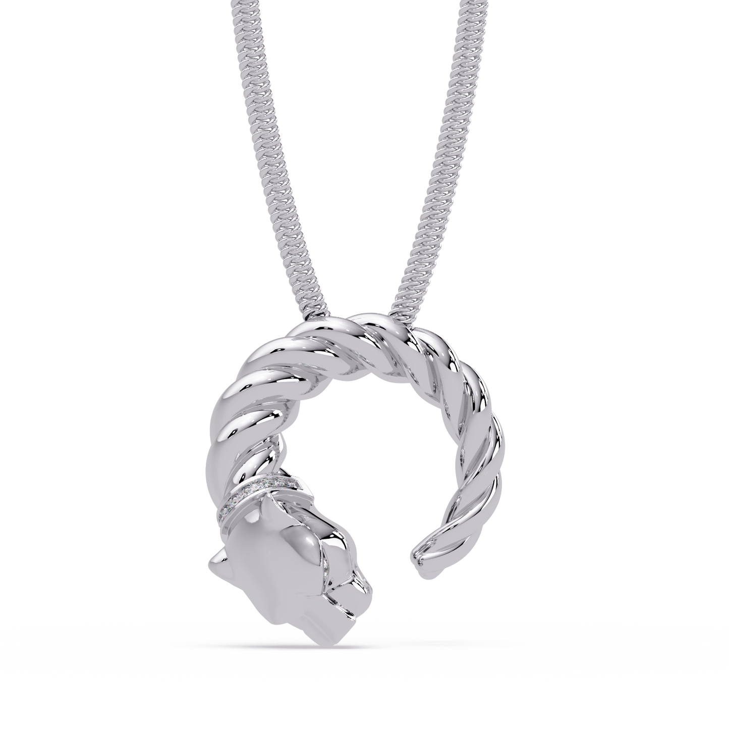 Twisted Panther Open Circle Lab Diamond Pendant - HIGHCARAT DIAMONDS