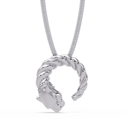 Twisted Panther Open Circle Lab Diamond Pendant - HIGHCARAT DIAMONDS