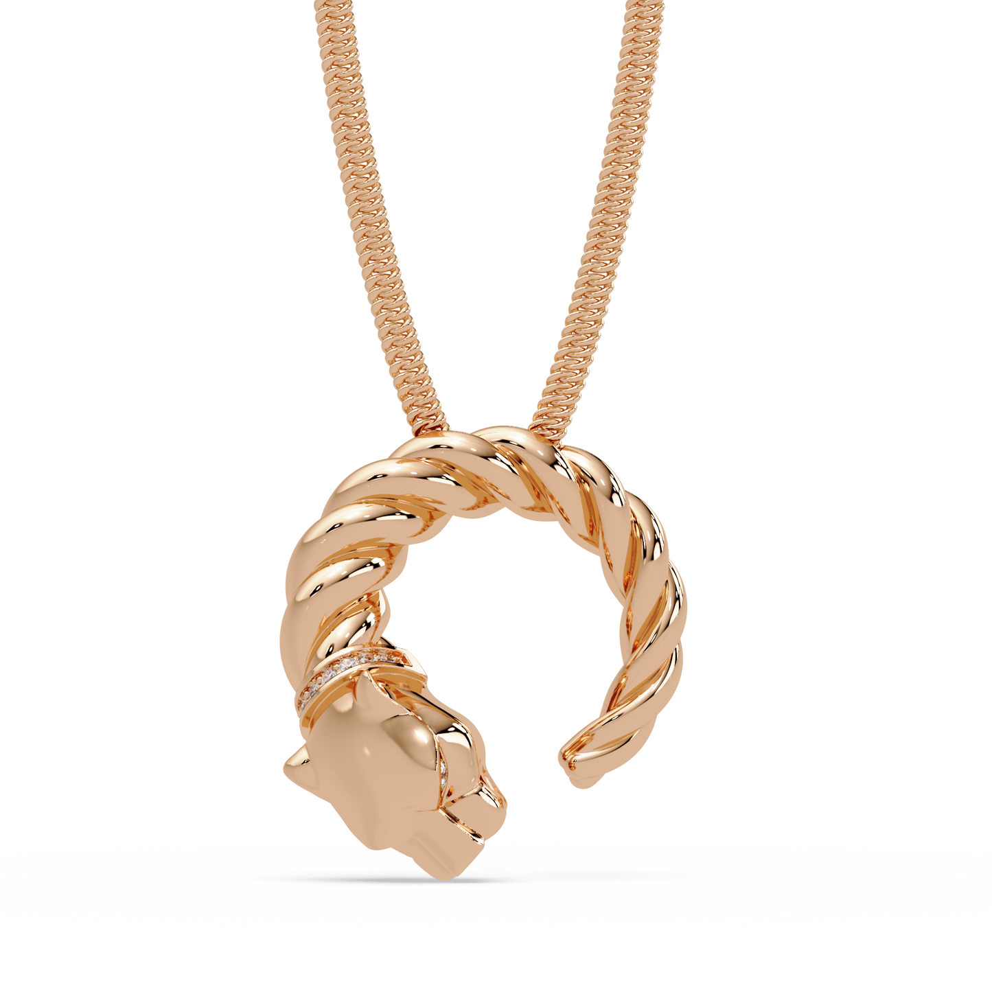 Twisted Panther Open Circle Lab Diamond Pendant - HIGHCARAT DIAMONDS