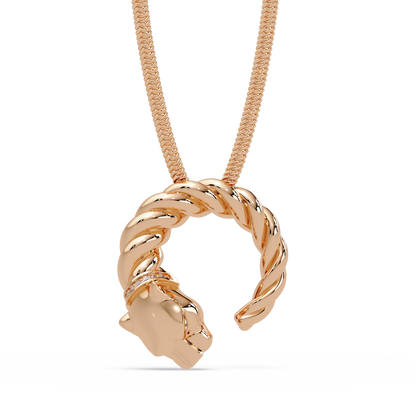 Twisted Panther Open Circle Lab Diamond Pendant - HIGHCARAT DIAMONDS