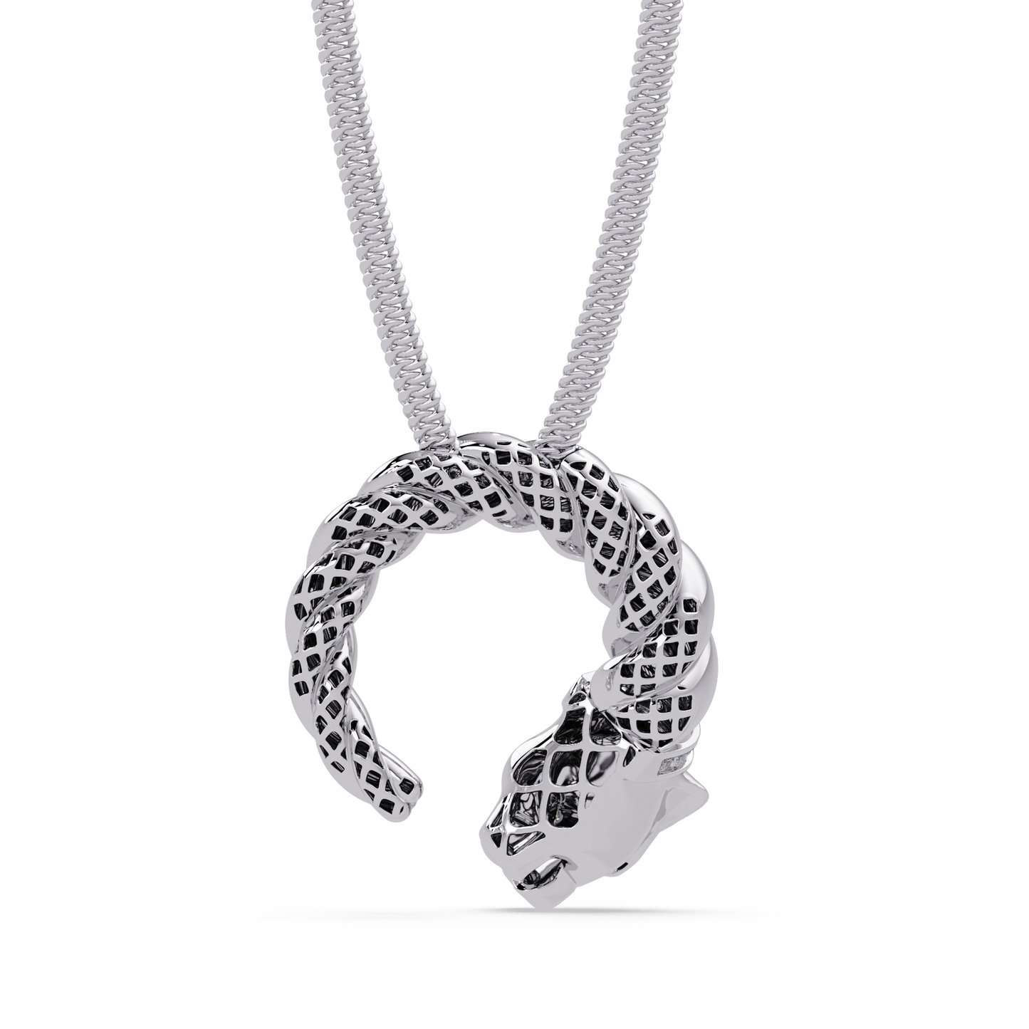 Twisted Panther Open Circle Lab Diamond Pendant - HIGHCARAT DIAMONDS