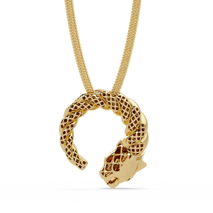 Twisted Panther Open Circle Lab Diamond Pendant - HIGHCARAT DIAMONDS