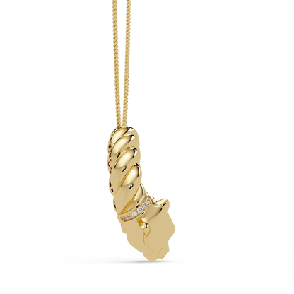 Twisted Panther Open Circle Lab Diamond Pendant - HIGHCARAT DIAMONDS