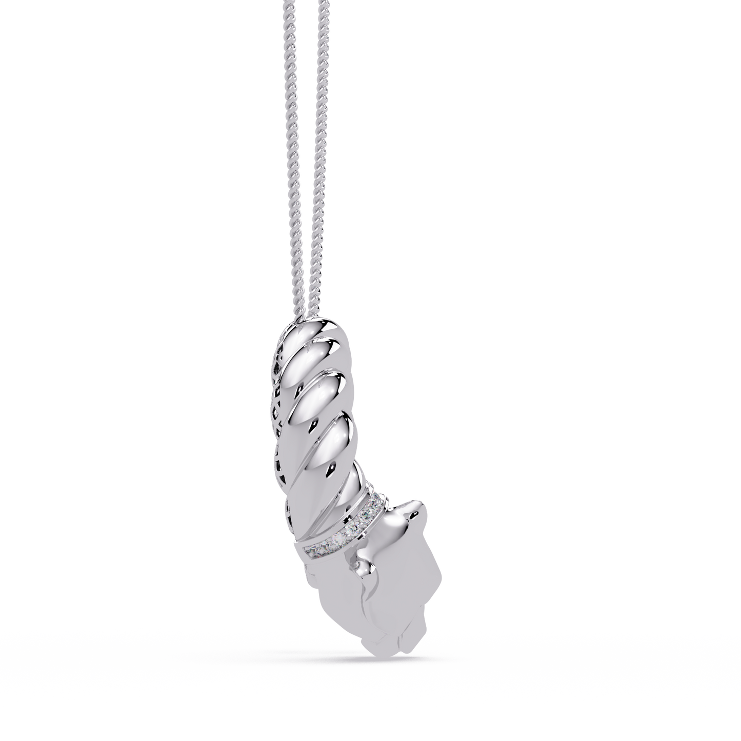 Twisted Panther Open Circle Lab Diamond Pendant - HIGHCARAT DIAMONDS